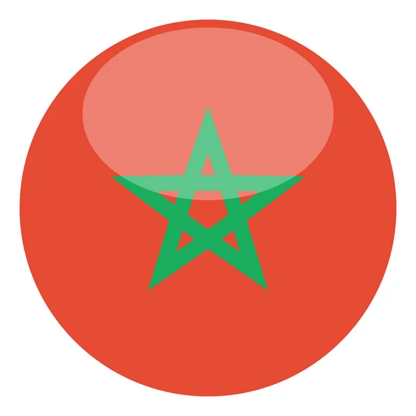Marocko Flagga Isolerad Vit Bakgrund Vektor Illustration — Stock vektor