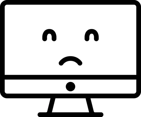 Triste Rosto Avatar Emoticon Conceito Vetor Ilustração —  Vetores de Stock