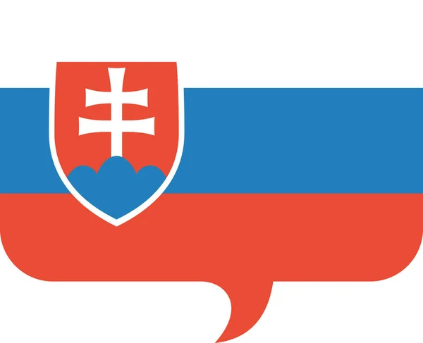 斯洛伐克国旗扁平图标 矢量图解 — 图库矢量图片