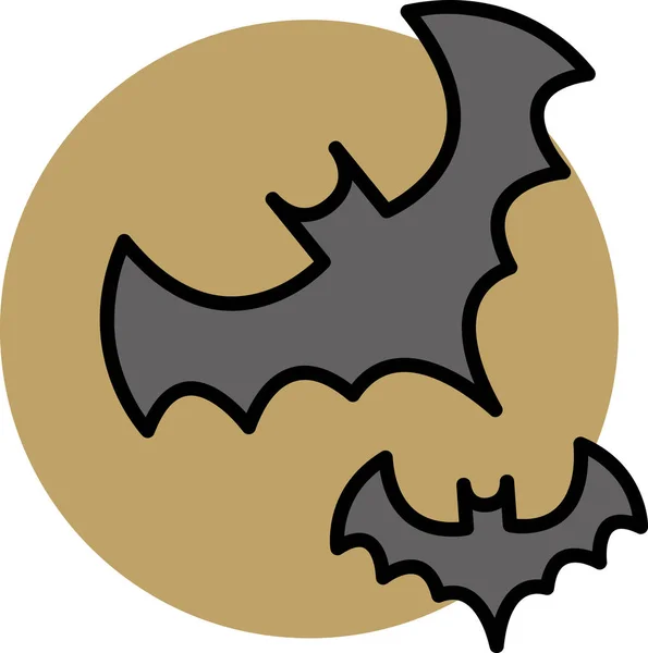 Halloween Bat Ícone Ilustração Vetorial —  Vetores de Stock