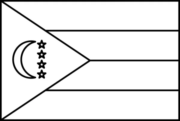 Komorernas Flagga Platt Ikon Vektor Illustration — Stock vektor