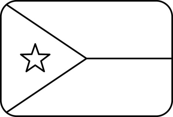 Bandera Djibouti Icono Plano Vector Ilustración — Vector de stock