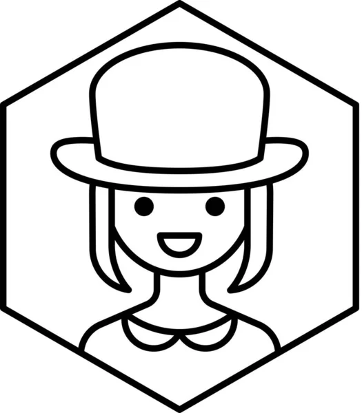 Mädchen Avatar Symbol Profil Vektor Illustration — Stockvektor