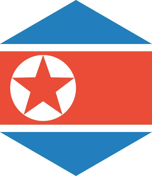 Kuzey Kore Bayrağı Dünya Bayrağı Konsepti — Stok Vektör