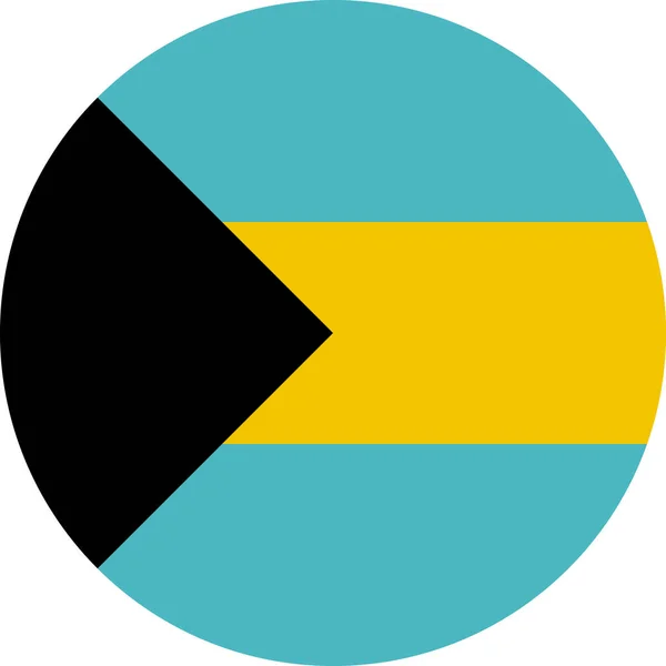 Bandeira Bahamas Ícone Plano Vetor Ilustração —  Vetores de Stock