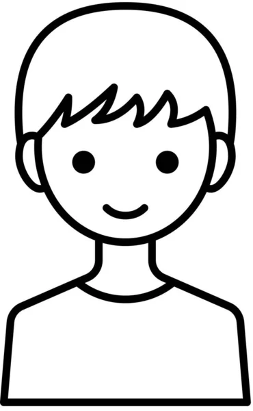 Erkek Yüzü Çocuk Avatar Konsepti Insanlar Gülümseme Ikonu Minimalist Vektör — Stok Vektör