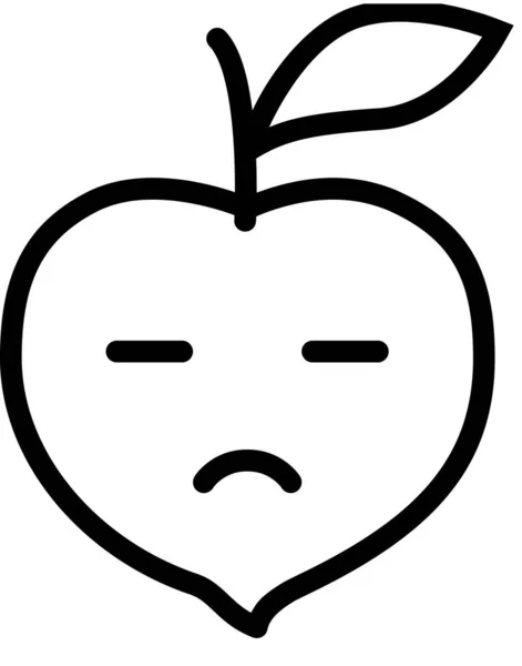 Icono Triste Cara Concepto Avatar Melocotón Emoticono Ilustración Vectorial Minimalista — Archivo Imágenes Vectoriales