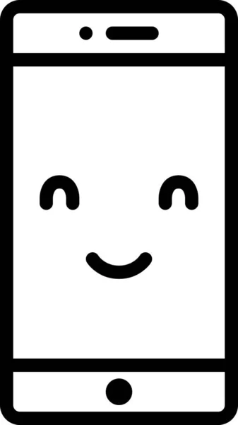 Expression Face Emoticon Vector Happy Face Avatar Mobile Phone — Stock Vector