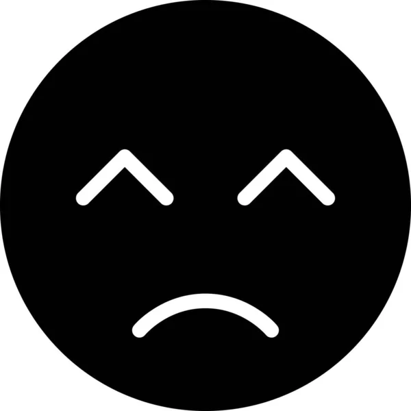 Sad Face Avatar Emoticon Concept Vector Illustration — Stock Vector