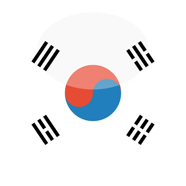 Zuid Korea Vlag Geïsoleerd Witte Achtergrond Vector Illustratie — Stockvector