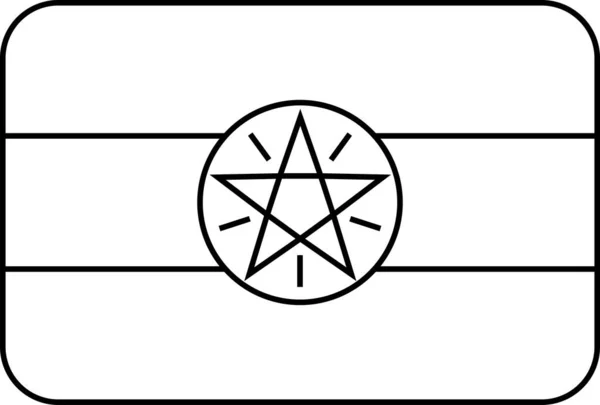 Flagga Etiopien Platt Ikon Vektor Illustration — Stock vektor