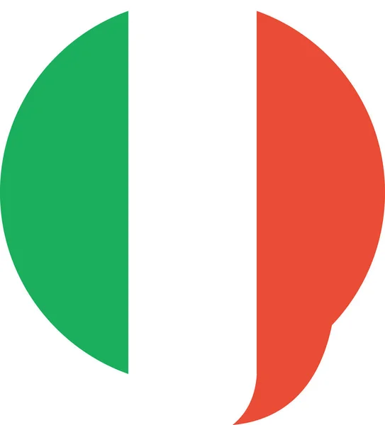 Bandera Italia Icono Plano Vector Ilustración — Archivo Imágenes Vectoriales