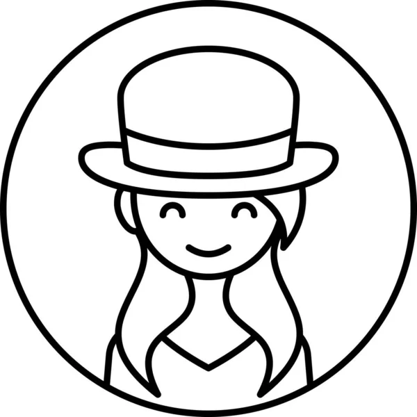 Chica Avatar Icono Vector Perfil Ilustración — Archivo Imágenes Vectoriales