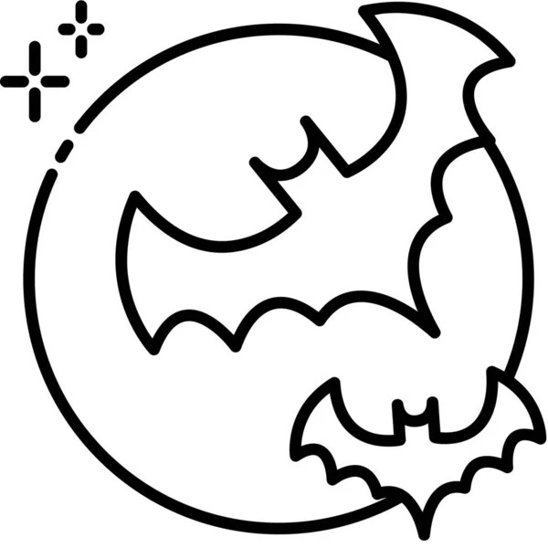 Halloween Bat Ikona Vektorové Ilustrace — Stockový vektor