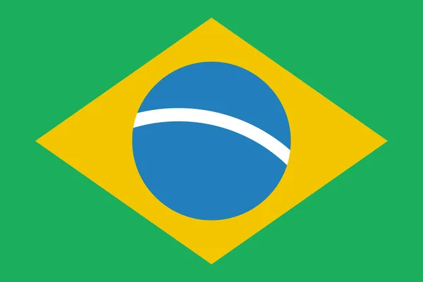 Vlag Van Brazilië Plat Pictogram Vector Illustratie — Stockvector