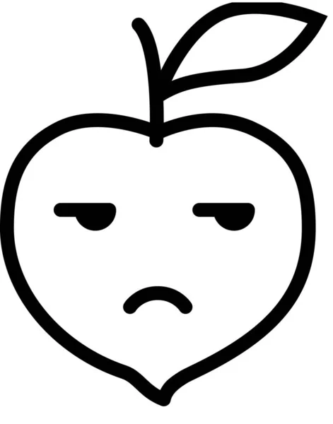 悲伤的图标 面部虚拟的概念 情绪化的桃子 简约的矢量图解 — 图库矢量图片