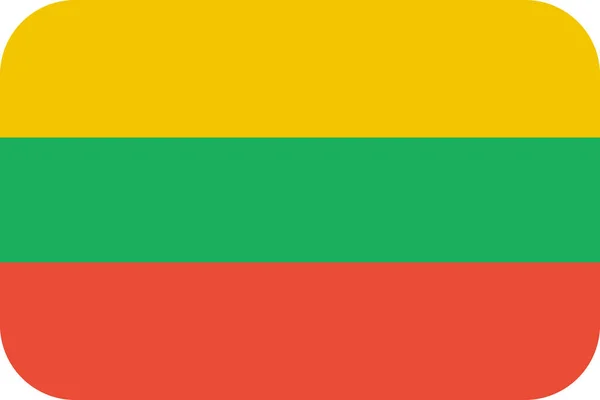 Литовський Прапор Плоска Ікона Векторна Ілюстрація — стоковий вектор