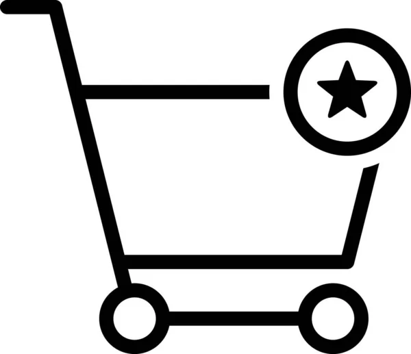 ショッピングカート トロリーのベクトル図スター アイコン — ストックベクタ