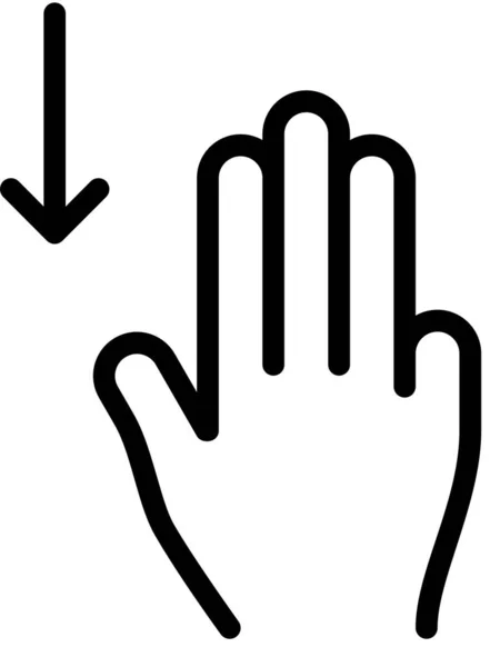 Σύρετε Προς Κάτω Χέρι Αγγίζετε Δάχτυλο — Διανυσματικό Αρχείο