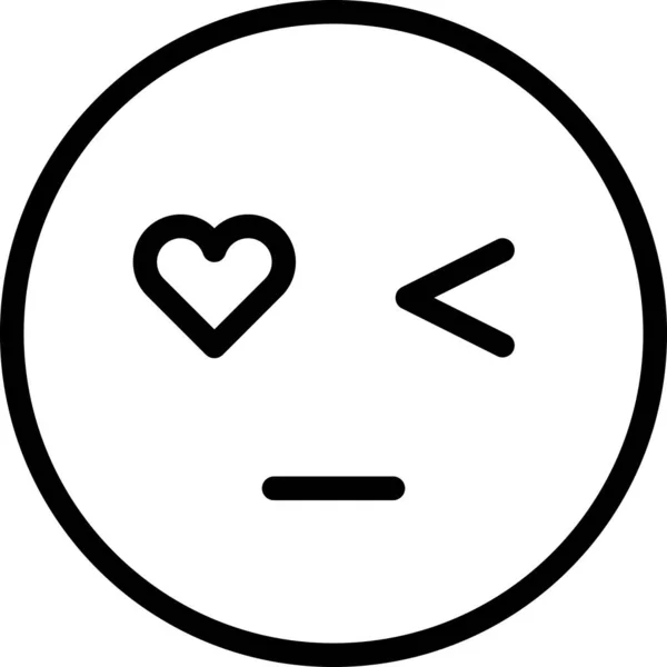 Icono Aburrido Guiño Cara Avatar Estado Ánimo Expresión Emoticono Ilustración — Vector de stock