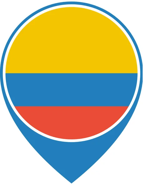 Flagga Colombia Platt Ikon Vektor Illustration — Stock vektor