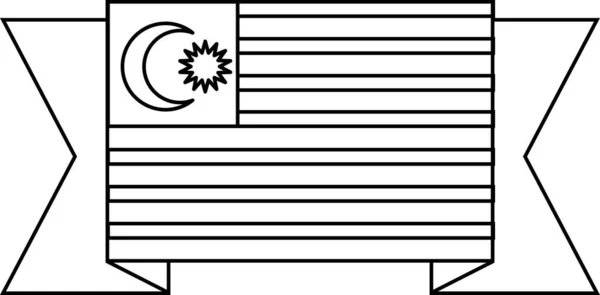 Σημαία Της Μαλαισίας Επίπεδη Εικόνα Διανυσματική Απεικόνιση — Διανυσματικό Αρχείο