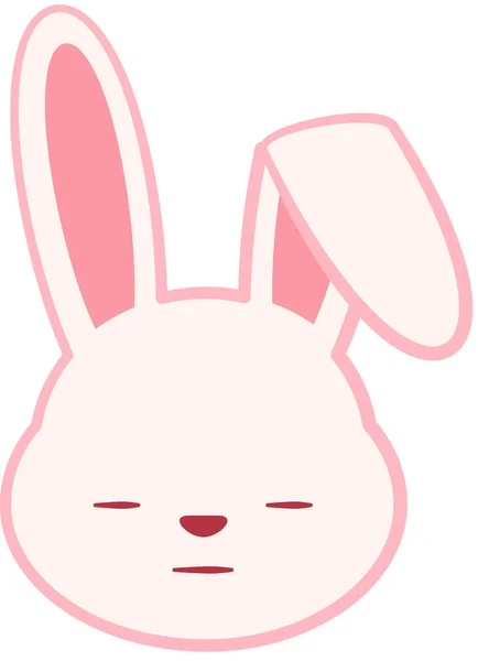 可愛いウサギの表情やミニマルなベクトルイラスト — ストックベクタ