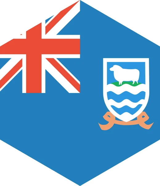 Falkland Adaları Malvinas Bayrağı Beyaz Arkaplanda Izole Edilmiş Vektör Illüstrasyonu — Stok Vektör