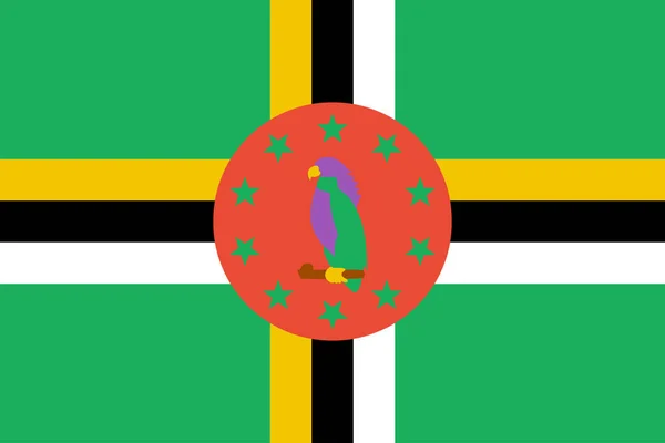 Flagga Dominica Vektor Illustration — Stock vektor