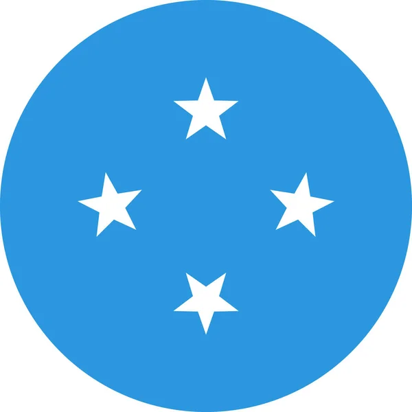 Mikronezya Birleşik Devletleri Bayrağı Düz Simge Vektör Illüstrasyonu — Stok Vektör