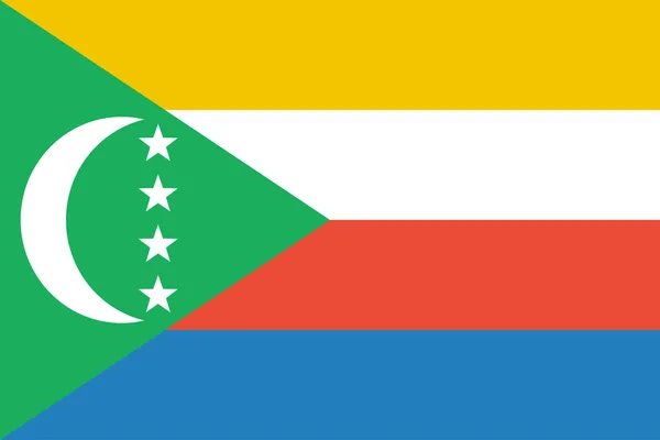 Drapeau Des Comores Icône Plate Illustration Vectorielle — Image vectorielle