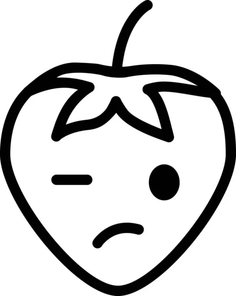 イチゴの表情顔の表情ベクトル不思議顔のアバター — ストックベクタ