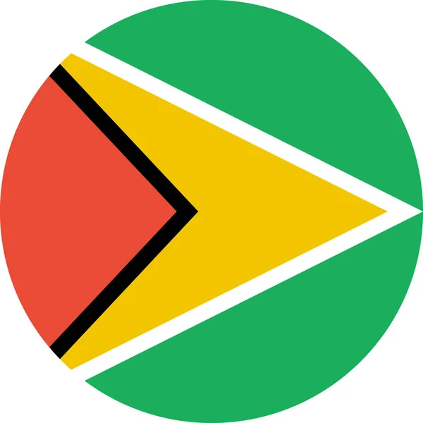 Vlag Van Guyana Plat Pictogram Vector Illustratie — Stockvector