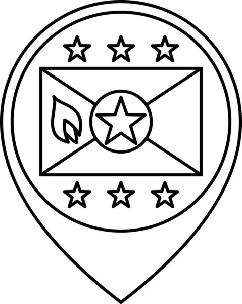 Bandeira Granada Ícone Plano Ilustração Vetorial —  Vetores de Stock