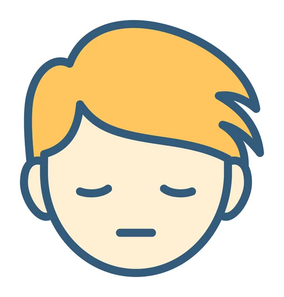 일러스트 Pensive Emoticon 컨셉트 — 스톡 벡터