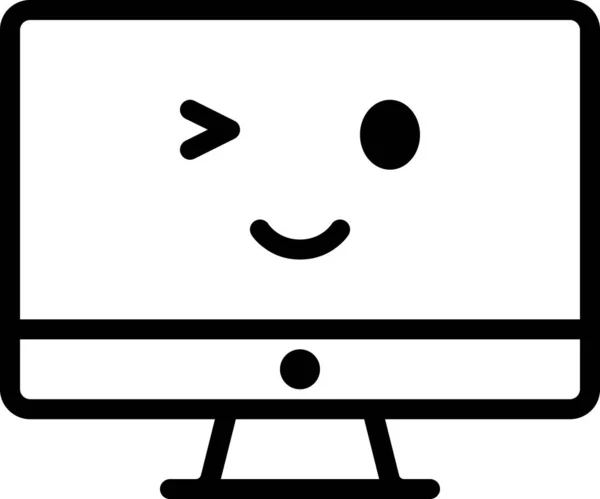 Uttryck Ansikte Emoticon Vektor Glad Ansikte Avatar Stationär Dator — Stock vektor