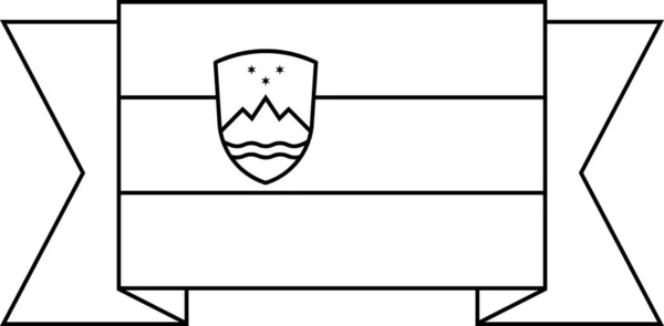 Drapeau Slovénie Icône Plate Illustration Vectorielle — Image vectorielle