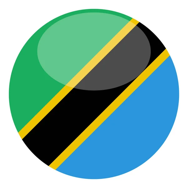 Tanzania Vlag Geïsoleerd Witte Achtergrond Vector Illustratie — Stockvector