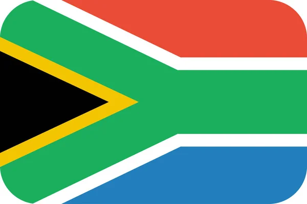 Vlag Van Zuid Afrika Plat Pictogram Vector Illustratie — Stockvector