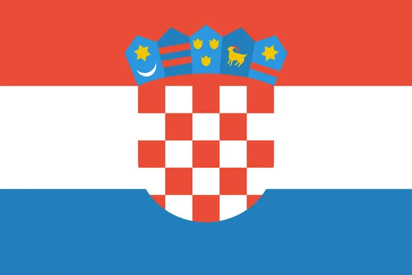 Bandera Croacia Icono Plano Vector Ilustración — Archivo Imágenes Vectoriales