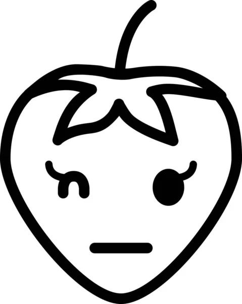 Ícone Mmm Conceito Avatar Rosto Morango Emoticon Ilustração Vetor Minimalista — Vetor de Stock