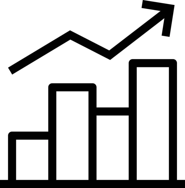 Icono Gráfico Barras Ilustración Vectorial Minimalista — Vector de stock