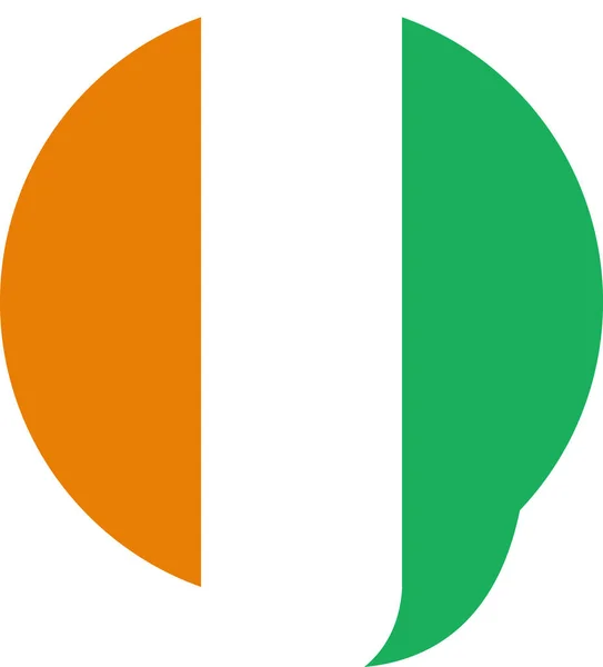 Bandeira Cote Divoire Flat Icon Vector Ilustração — Vetor de Stock