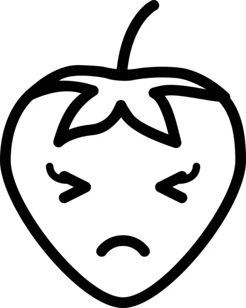 イチゴの表情顔の表情ベクトル悲しい顔のアバター — ストックベクタ