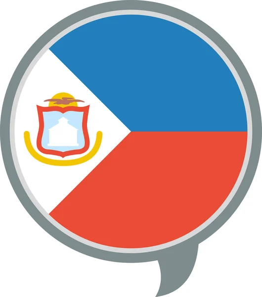 Bandeira Sint Maarten Ícone Plano Vetor Ilustração — Vetor de Stock