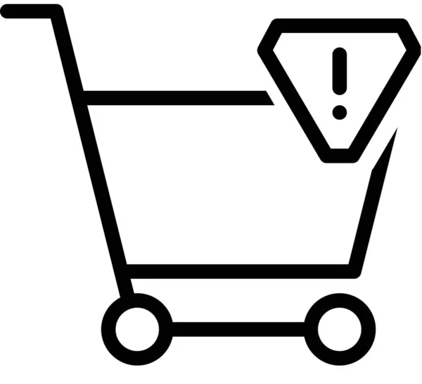 Vector Illustration Shopping Cart Trolley Online Purchase — Stock Vector