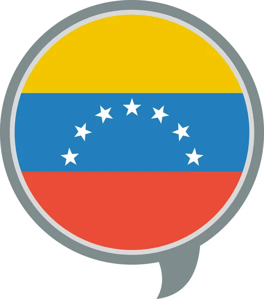 Flagga Venezuela Bolivarian Republiken Platt Ikon Vektor Illustration — Stock vektor