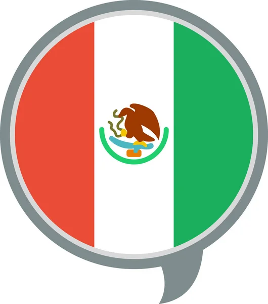 Bandera México Icono Plano Vector Ilustración — Vector de stock