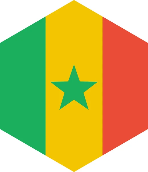 Senegal Flagge Isoliert Auf Weißem Hintergrund Vektorillustration — Stockvektor