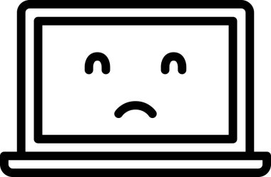 üzgün yüz avatarı, emoticon konsept vektör çizimi